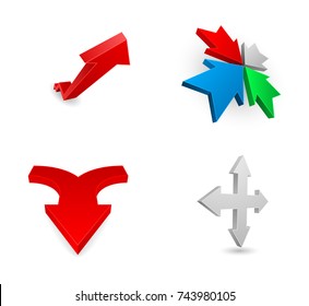 Pfeile 3D-Symbolsatz