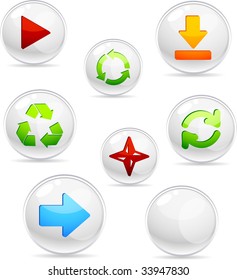 Arrows 3d icons. Vector illustration.