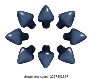 Arrows in 3d style. A set of glossy arrows pointing in different directions.