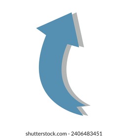 Arrows 3D Vector Colorful Turning in Space. Vector Illustration.