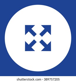 Arrows in 4 directions. Vector icon blue and white
