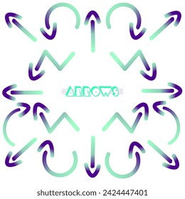 Arrows 90s Discover this set of blue and purple gradient arrows file, capturing the retro vibe of the 90s, perfect for adding a nostalgic touch to your vector 