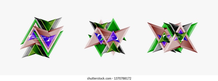Flechas de composición abstracta para banner, fondo o logotipo. Plantilla universal moderna para vectores