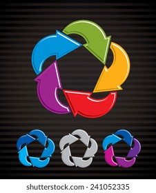 Arrows abstract conceptual symbol template, vector pictogram set.
