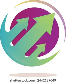Pfeile abstrakte konzeptionelle Symbolvorlage, Vektor 3D Piktogramm.