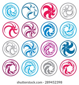 Arrows abstract conceptual symbol template collection, vector 3d pictogram set.