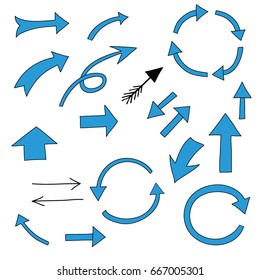 Arrows abstract doodle writing design vector set