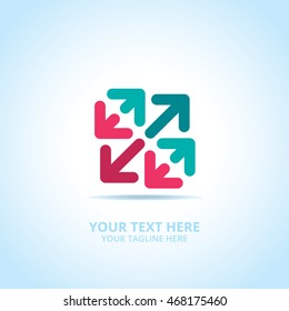 Arrows abstract emblem, design concept, logo, logotype element for template.
