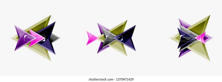 Arrows abstract geometric backgrounds and elements. Vector template