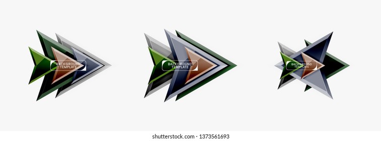 Arrows abstract geometric backgrounds and elements. Vector template