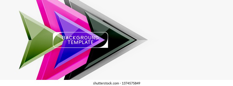 Arrows abstract geometric backgrounds and elements. Vector template