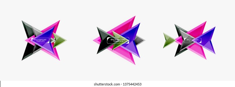 Arrows abstract geometric backgrounds and elements. Vector template