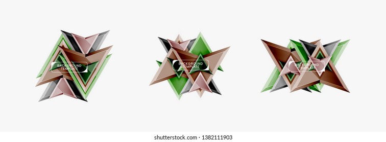 Arrows abstract geometric backgrounds and elements. Vector template