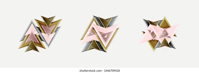 Arrows abstract geometric backgrounds and elements. Vector template