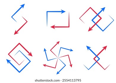 arrows abstract logo icon set pack