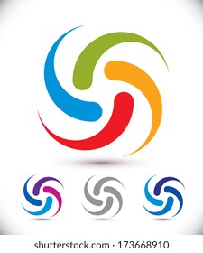 Arrows abstract loop symbol, vector conceptual pictogram template, vector icon set.
