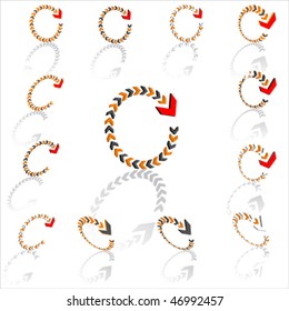 arrows abstract symbols for design isolated over white background and groups