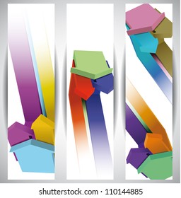 Pfeile. Abstrakte Web-Banner. Eps10 .Bild enthält Transparenz und verschiedene Mischmodi