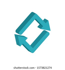 arrows around 3d style icon vector illustration design