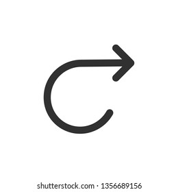 Arrows around back line icon, outline vector sign, linear style pictogram isolated on white. Vector illustration isolated on white background.