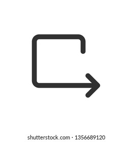 Arrows around square back line icon, outline vector sign, linear style pictogram isolated on white. Vector illustration isolated on white background.