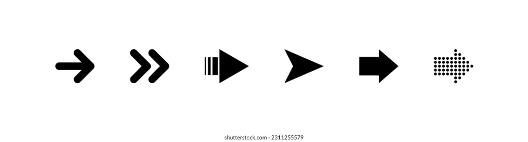 Flechas. Icono de flecha. Colección vectorial de flechas. Flecha. Cursor. Ilustración del vector