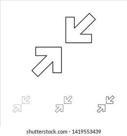 Arrows, Arrow, Zoom Bold and thin black line icon set