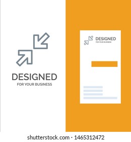 Arrows, Arrow, Zoom Grey Logo Design and Business Card Template. Vector Icon Template background
