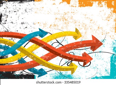 Arrows background
3D arrows intertwined over a textured background.