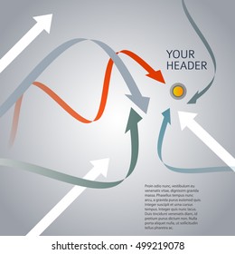 Arrows background design elements promotional brochures. light abstract shape graphic form for an elegant presentation. Vector illustration EPS 10 for booklet layout page, leaflets template