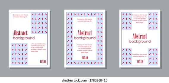 Arrows background. Geometric style brochure set. EPS10