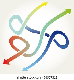 Arrows background vector abstract