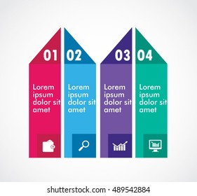 Arrows up banner of infographics elements for business presentation.