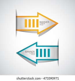 Arrows Banner Set - Isolated On Gray Background. Vector Illustration, Graphic Design. For Web, Websites, Print, App, Presentation Templates, Mobile Applications And Promotional Materials