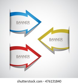 Arrows Banner Set - Isolated On Gray Background. Vector Illustration, Graphic Design. For Web, Websites, Print, App, Presentation Templates, Mobile Applications And Promotional Materials