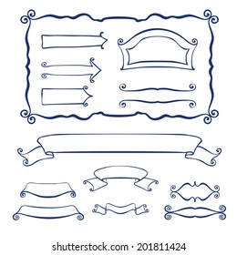 Arrows and banners set. Vector illustration, EPS 10. 