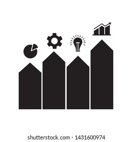 arrows up bars infographics icons