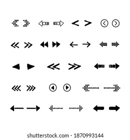 Flechas grandes conjunto de iconos negros. Icono de flecha. Colección de signos de flecha vectorial, flechas simples