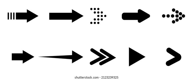 Arrows big black icon set. Arrow vector collection. Cursor. Modern simple arrows. Vector illustration.