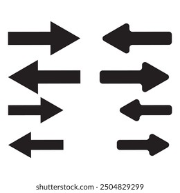 Arrows big black icon set. Arrow icons symbol design. Arrow flat vector collection. Modern Arrows Cursor simple pack. Vector illustration white background. communication direction digital design. 