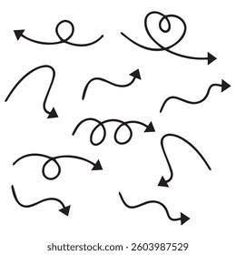 Arrows big black icon set. Arrow icons symbol design. Arrow flat vector collection. Modern Arrows Cursor simple pack. Vector illustration white background.