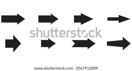 Arrows big black icon set. Arrow icons symbol design. Arrow flat vector collection. Modern Arrows Cursor simple pack. Vector illustration white background. aim application sign symbol. 