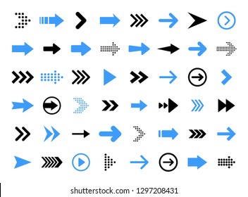 Arrows big black set icons. Arrow icon. Arrow vector collection. Arrow. Cursor. Modern simple arrows. Vector illustration