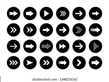 Arrows big black set icons. Arrow icon. Arrow vector collection. Arrow. Cursor. Modern simple arrows. Vector illustration