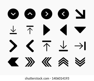 Arrows big black set icons. Arrow icon. Arrow vector collection. Arrow. Cursor. Modern simple arrows. Vector illustration