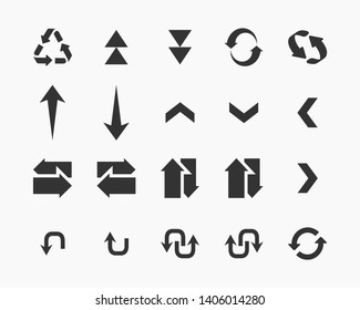 Arrows big black set icons. Arrow icon. Arrow vector collection. Arrow. Cursor. Modern simple arrows. Vector illustration