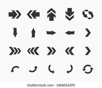 Arrows big black set icons. Arrow icon. Arrow vector collection. Arrow. Cursor. Modern simple arrows. Vector illustration