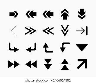 Arrows big black set icons. Arrow icon. Arrow vector collection. Arrow. Cursor. Modern simple arrows. Vector illustration