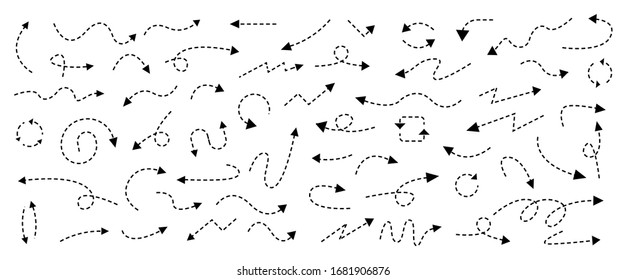 Arrows big black set icons. Arrow icon. Arrow vector collection. Arrow. Cursor. Doodle hand drawn arrows. Vector illustration.