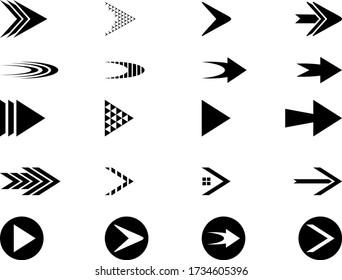 Arrows big black set icons. Arrow icon. Arrow vector collection. Arrow. Cursor. Modern simple arrows. Vector illustration
